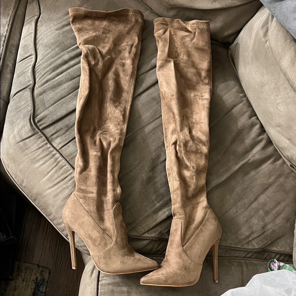 Elegant Tan Over-the-Knee Boots